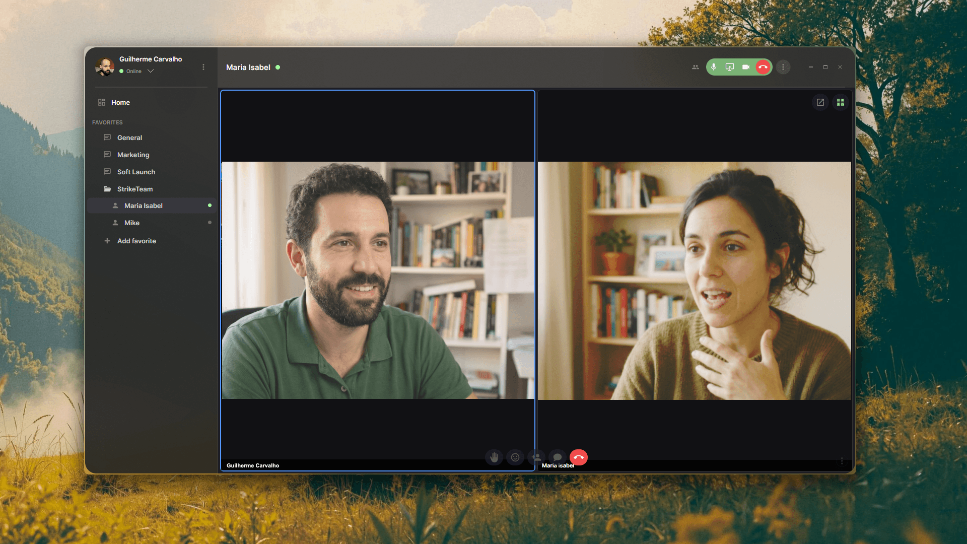 TheChatApp live call screen